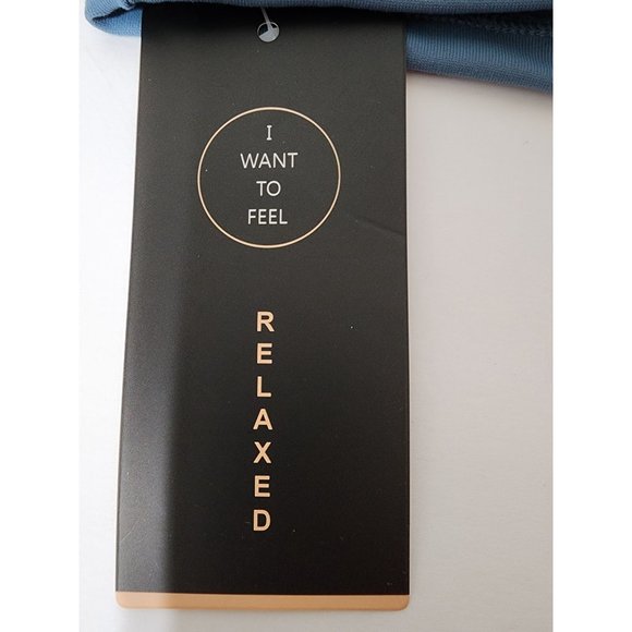 I Want to Feel Relaxed Women's Size Small Slate Blue Sports Bra - Picture 4 of 6